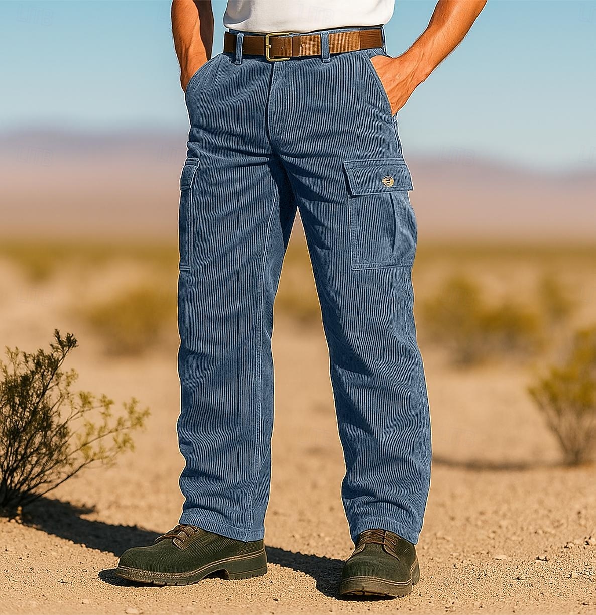 Homme Pantalons Cargo Pantalon en velours côtelé Pantalons Pantalons Amples Pantalon décontracté Taille Élastique Multi-poches Jambe Droite Uni Confort Doux Longueur complète Extérieur Occasionnel de 2026 ? $29.99 –P5