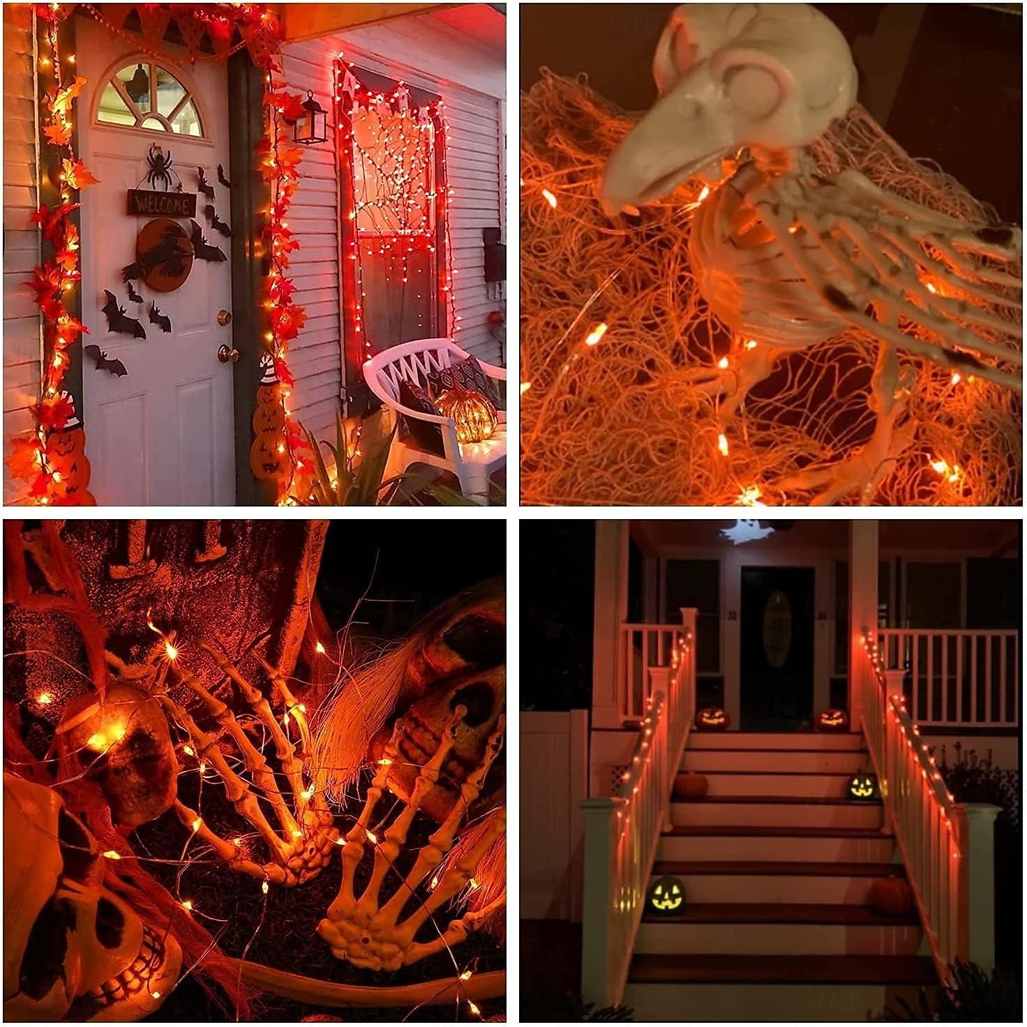 2 ks 10M/33FT 100 LED Korálky Venkovní IP44 Voděodolné Solární Fairy Světelný Řetěz Halloween Svatební Valentýna Dvůr Trávník Zahrada Festivalová Atmosféra Dekorace Měděný Drát Světlo 2026 - $14.49 –P11