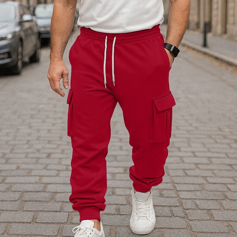 Per uomo Pantaloni da Tuta Cargo Pantaloni da tuta Pantaloni in Pile Joggers Pantaloni Coulisse Elastico in vita Multi-tasche Semplice Traspirante Lunghezza intera Casuale Quotidiano All'aperto Moda del 2026 a $21.99 –P7