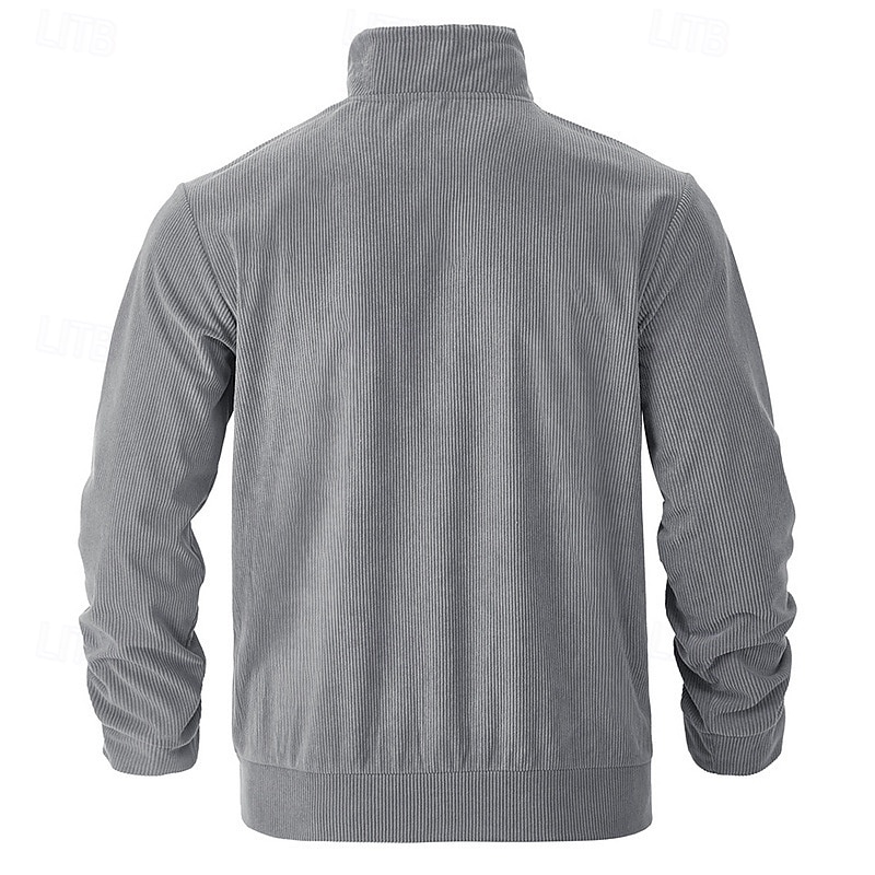 Herren Leichte Jacke Cordjacke Freizeitjacke Urlaub Täglich Atmungsaktiv Tasche Frühling Herbst Einfach Mode Klassisch Revers Regulär Schwarz Braun Hellgrau Armeegrün Aprikose Jacken 2025 - $29.99 –P19