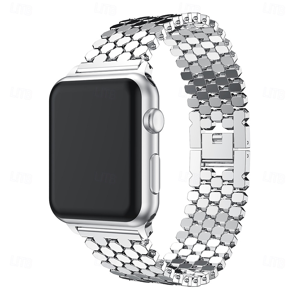 Compatible with Apple Watch band 38mm 40mm 41mm 42mm Women Luxury Women Men Alloy Strap Replacement Wristband for iwatch Series 9 8 7 6 5 4 SE 2026 - $21.99 –P8