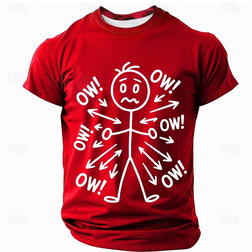 Herren Lustiger Slang T Shirt Kurzarm T-Shirt Grafikdruck Rundhalsausschnitt Hemd Mode Täglich Basic Straße Lässig Täglich Schwarz Rote Blau Sommer Frühling Bekleidung S M L XL XXL XXXL 2025 - $17.99 –P3
