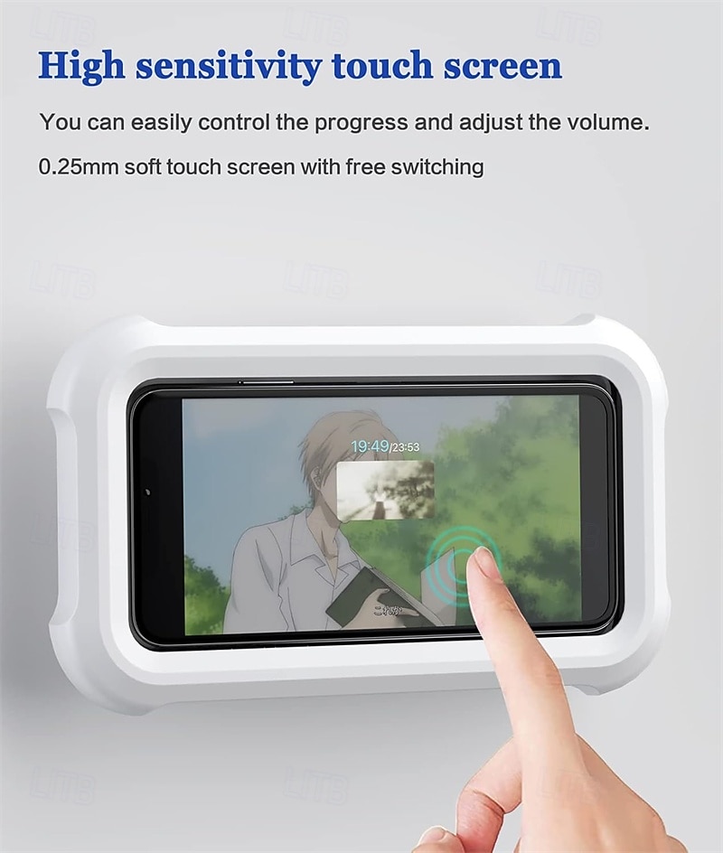 водонепроницаемый настенный держатель для телефона для душа и ванны — громкая связь, экран без запотевания, вращение на 360° 2025 - $12.99 –P2