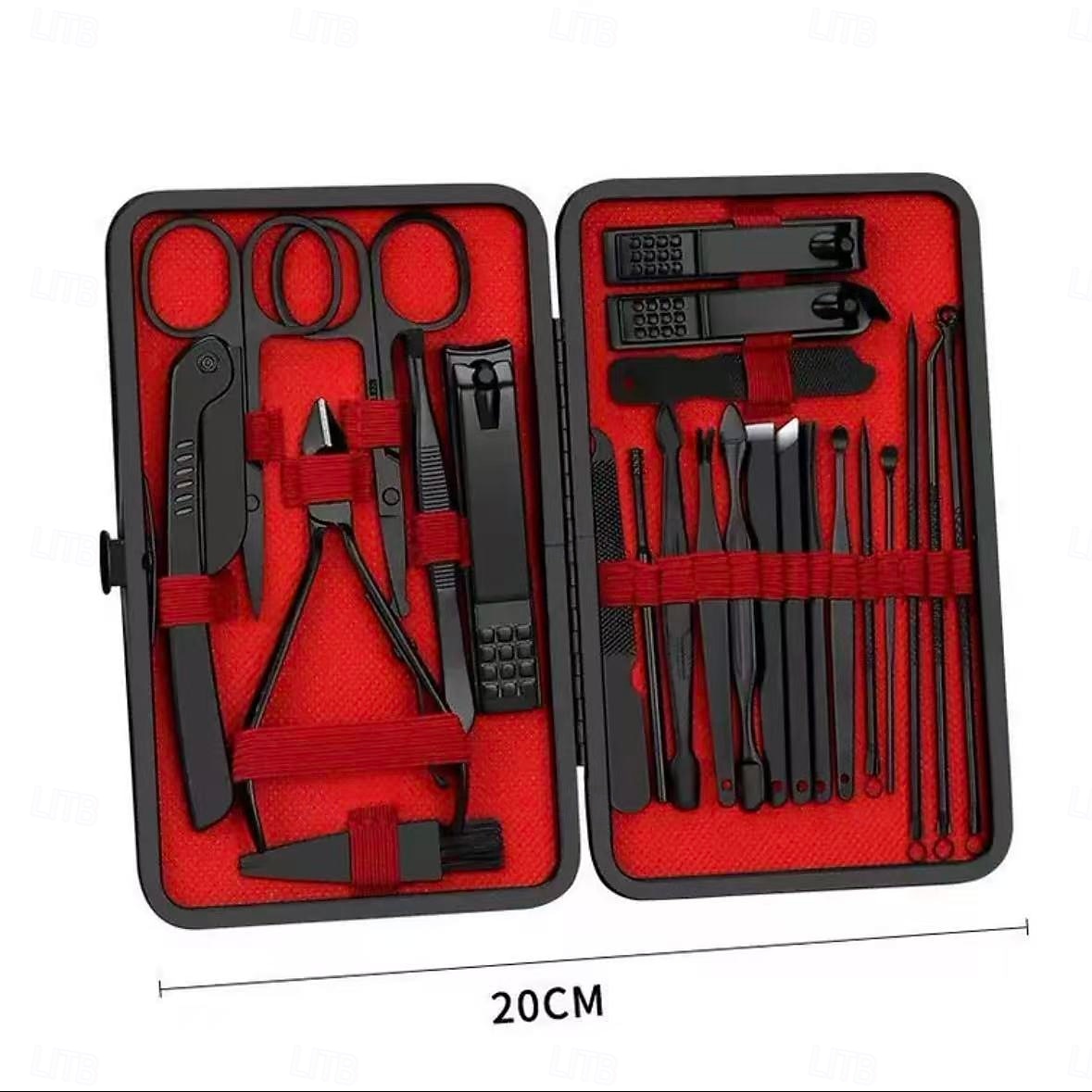 Sada 24 nástrojů pro manikúru a pedikúru z nerezové oceli, odolná proti stříkající vodě, ultra ostrá a odolná proti korozi, s kleštičkami na nehty, pinzetou, žiletkou na obočí, pilníkem na nohy, 2026 - $19.99 –P8