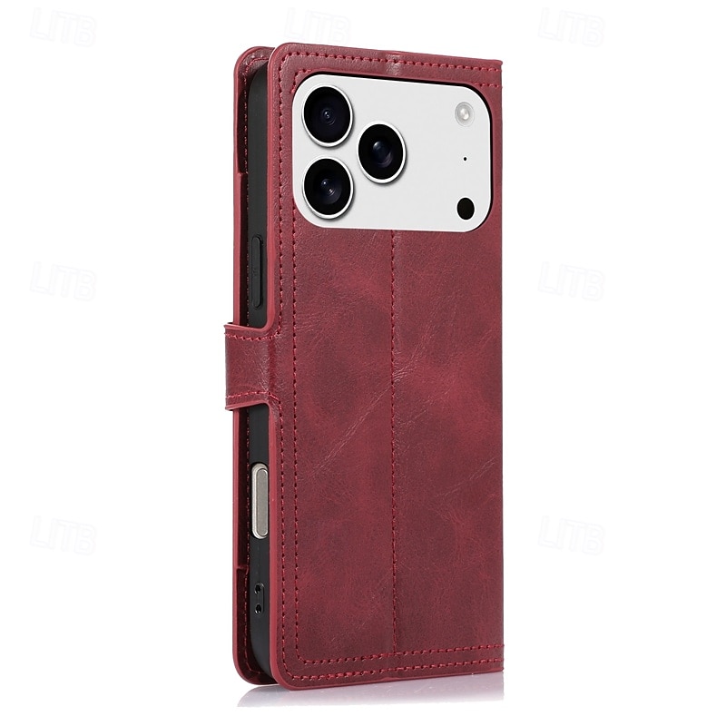 telefon Kılıf Na iPhone 17 Air 16 15 14 Pro Max Plus 16e 13 Pro Max Mini Osłona tylna Magnetyczne Stopka Gniazdo karty Retro TPU Skóra PU 2025 - $14.99 –P4