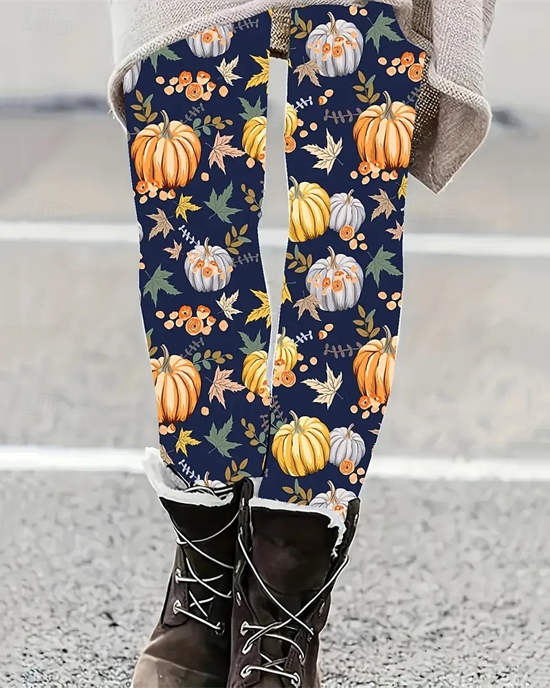 Per donna Pantaloni Leggings Leggings comodi Streetwear Casual Lunghezza intera Vita Alta Zucca Elastico in vita Stampato Traspirabilità Confortevole Elasticizzato Vacanza Streetwear Abbigliamento del 2025 a $17.99 –P1