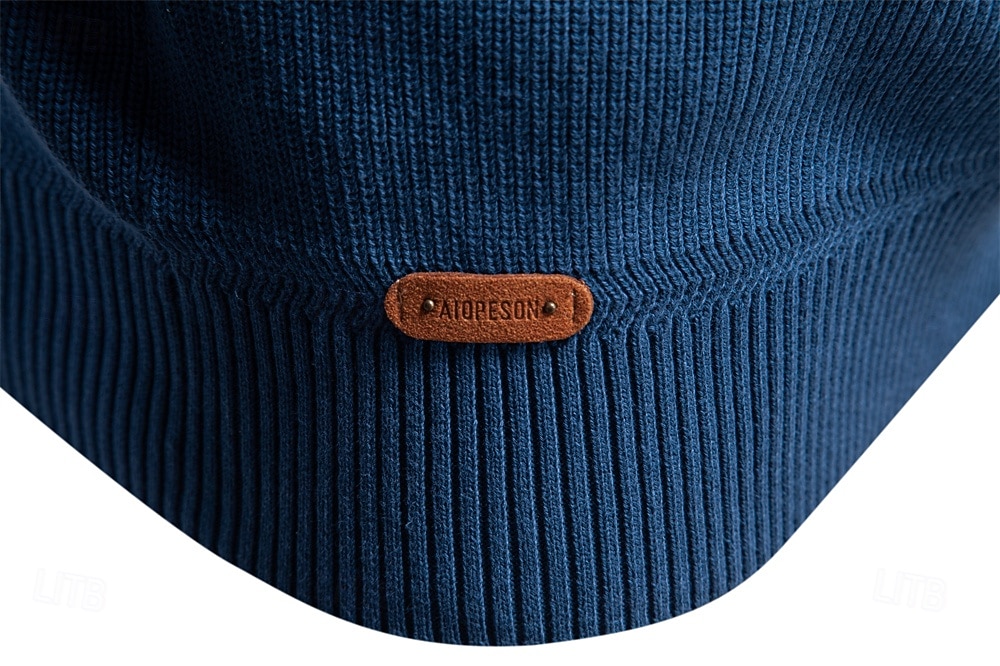 Miesten Pusero Neuloa Tavalliset topit Puolet vetoketjusta Tavallinen Pystykaulus Tyylikäs Aja sivuun Koulu Loma Vaatetus Kevät Syksy Musta Tumma laivastonsininen S M L 2025 - $50.99 –P19