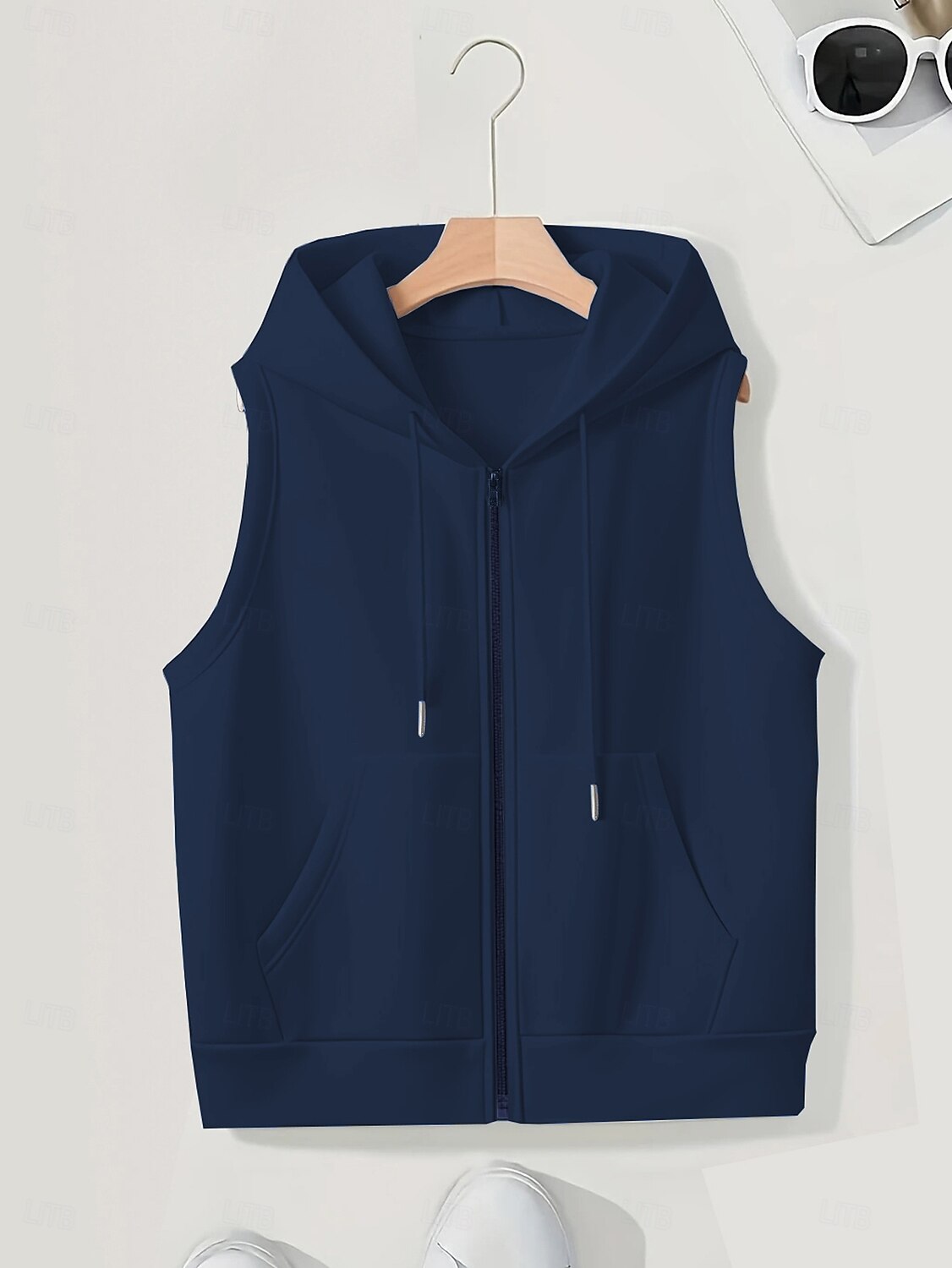 Mulheres Moletom Moletom com zíper Papai Noel Tecido Clássico Casual Sem Manga Com Capuz Tops regulares Casa Dia a Dia Feriado Bolso frontal Preto Branco Roxo Azul Escuro Inverno de 2025 por $21.99 –P7