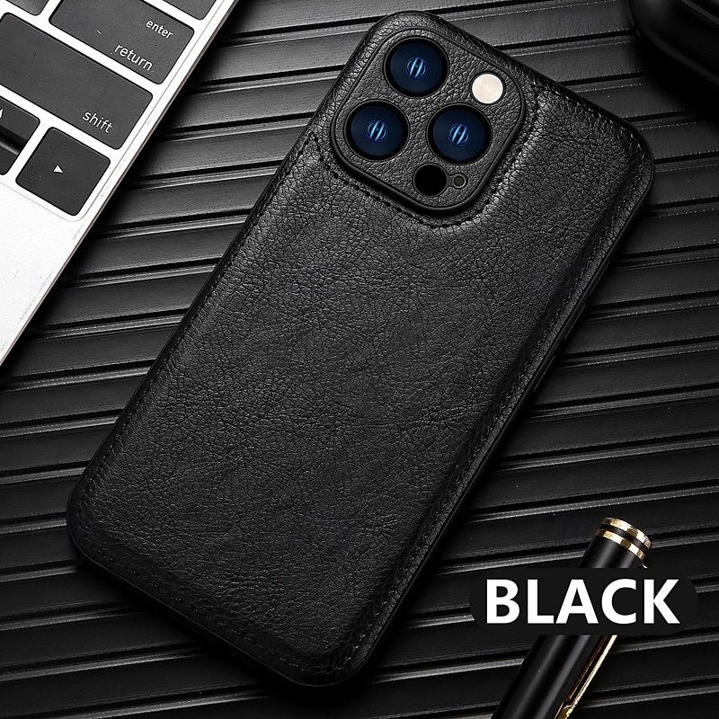 2025年 電話 ケース 用途 16 15 14 Pro Max Plus 16e 13 Pro Max バックカバー 耐衝撃 レトロ風 TPU PUレザー  コレクション – $10.99 –P14