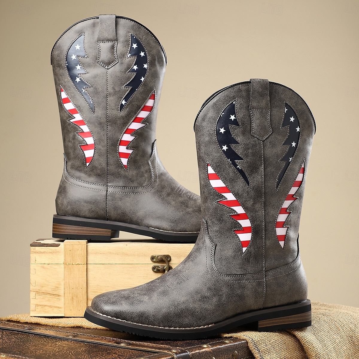Per uomo Stivali Stivali da Cowboy Retrò Camminata Vintage Casual All'aperto Quotidiano Pelle PU Camoscio Confortevole Antiscivolo Caldo Stivali a Metà Polpaccio Slip-on Nero Marrone Cachi Estate del 2026 a $64.99 –P13