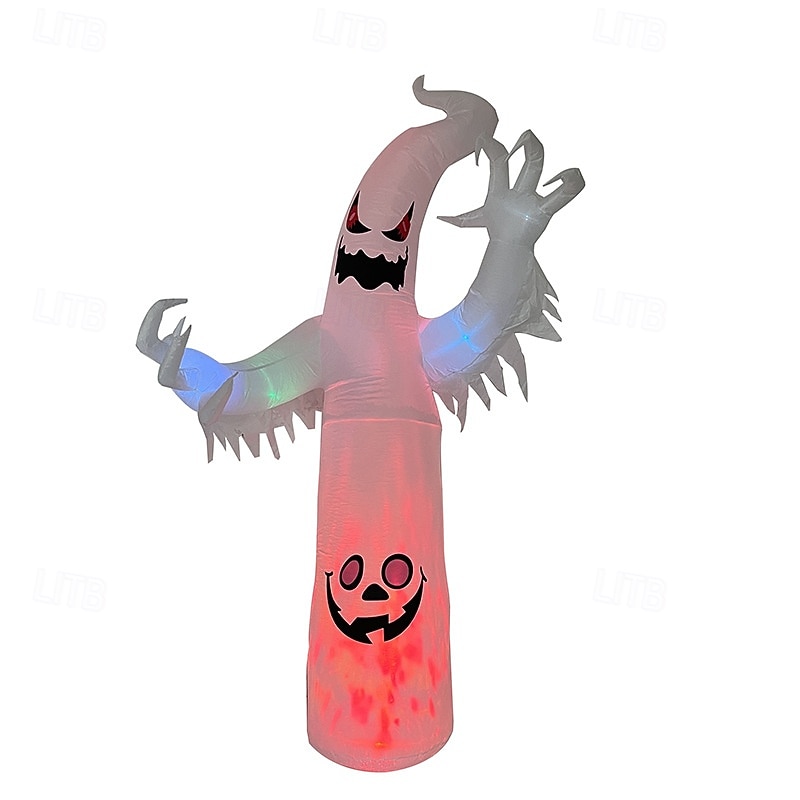 1 lampada gonfiabile da 2,4 m/8 piedi con striscia luminosa bianca a forma di fiamma per Halloween, modello ad aria, per interni ed esterni, cortile, giardino, prato, atmosfera di festa, spina del 2025 a $47.99 –P7