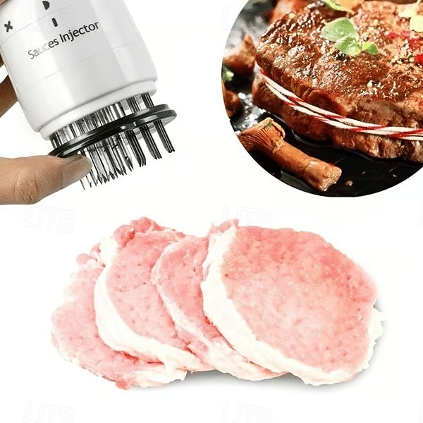 iniettore per carne in acciaio inossidabile, utensile da cucina, ago per bistecche, ammorbidente, accessorio per barbecue, siringa da cucina, infusore di aromi, arrosti succosi, elementi essenziali del 2026 a $21.99 –P3
