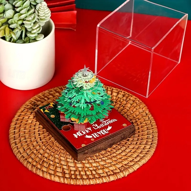 Blocco note 3D, calendario di Natale 2026, calendario 3D, calendario creativo da scrivania con luce, creativo, intaglio di carta da strappare, orologio, calendario per regali di Natale, regali di del 2025 a $91.99 –P4