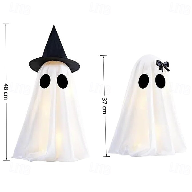 1 kpl halloween sisä- ja ulkopihan työpöydän koristelu aavekoristelamppu lomajuhlatunnelma koristevalot aa-paristokotelo 2025 - $9.99 –P5