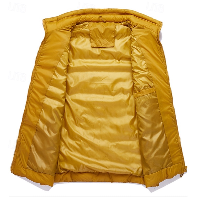 2026年 男性用 パファーベスト ベスト ジレ バケーション 日常 デート ファッション カジュアル 冬 ポケット ナイロン 保温 快適 純色 ジッパ－ スタンド レギュラー ブラック イエロー ワイン アーミーグリーン ベスト  コレクション – $43.99 –P4