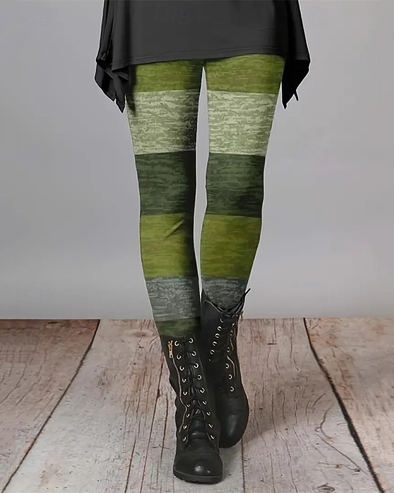 Per donna Pantaloni Leggings Leggings comodi Streetwear Casual Lunghezza intera Vita Alta Blocco di colori Elastico in vita Stampato Traspirabilità Confortevole Elasticizzato Vacanza Streetwear del 2026 a $17.99 –P1