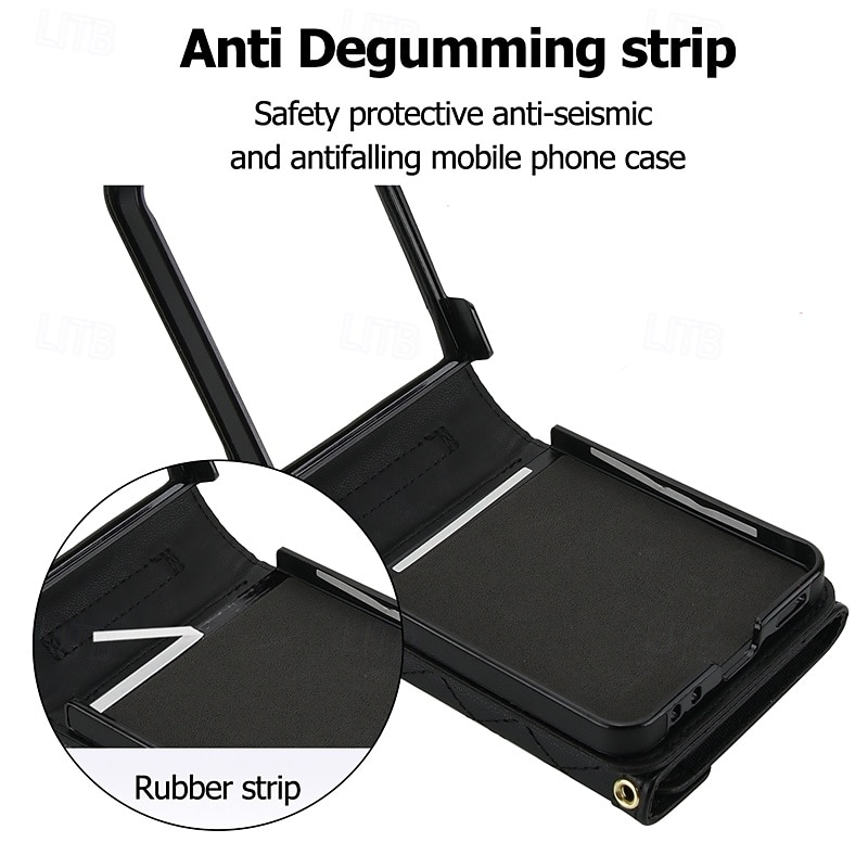 Phone Case For Samsung Galaxy Z Flip 7 Z Flip 6 Z Flip 5 Z Flip 4 Back Cover with Lanyard Card Slot Shockproof Retro TPU PU Leather 2026 - $30.99 –P1