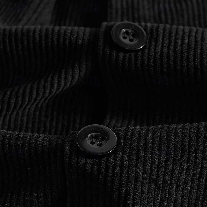 Homens jaqueta leve Jaqueta de Veludo Jaqueta Carga Jaqueta casual Férias Diário Respirável Bolsos Primavera Outono Tecido Moda Clássico Colarinho Chinês Padrão Adamascado Preto Verde Escuro Marron de 2025 por $32.99 –P11
