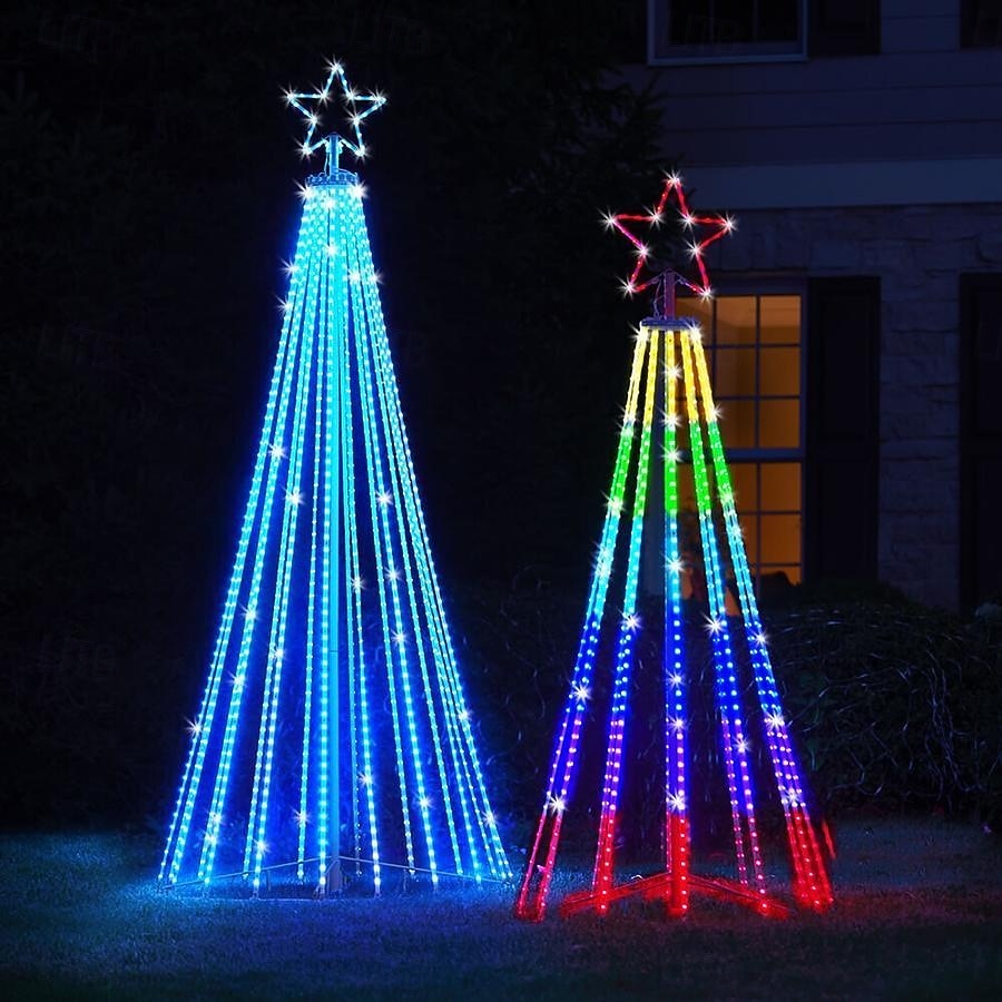 spettacolo di luci natalizie animate a LED multicolori per esterni/interni, spettacolo di luci a LED con albero di Natale, luci a stringa a LED, decorazione da giardino del 2025 a $26.99 –P1
