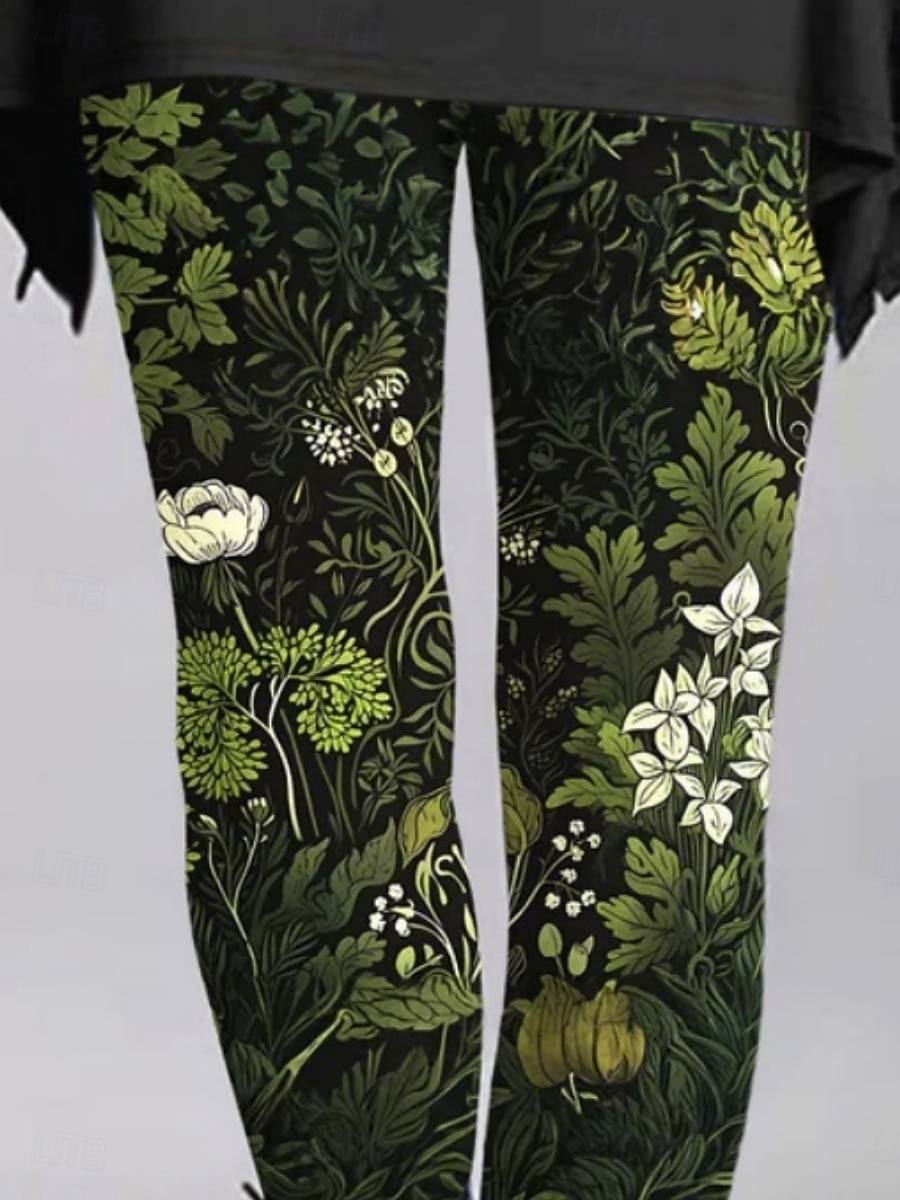 Mulheres Calças Leggings Leggings aconchegantes Roupa de rua Casual Comprimento total Cintura Alta Floral Cintura elástica Imprimir Respirabilidade Confortável Com Stretch Férias Rua Roupa Diária de 2025 por $18.99 –P2