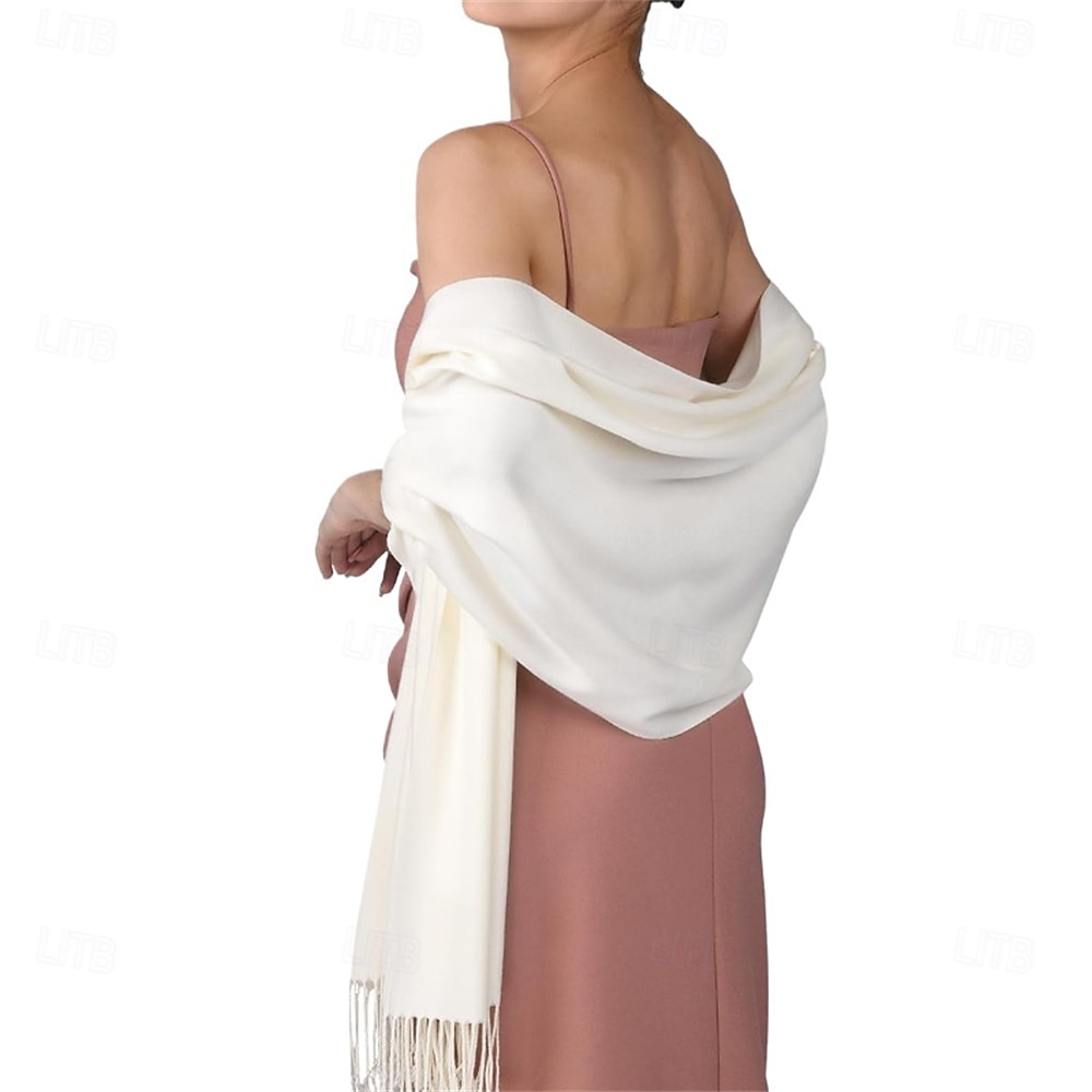 Damepashmina-sjal og sjal til aftenkjoler bryllupsfest brudepike vintervarmt langt skjerfsjal 2025 - $25.99 –P5