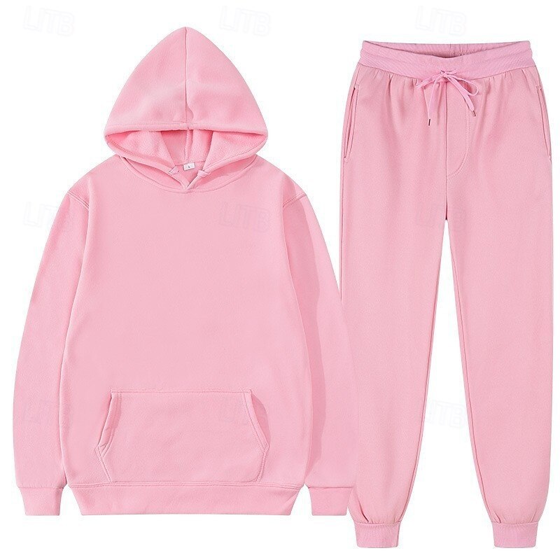 Per uomo Felpa con cappuccio Tuta da Ginnastica Tuta da Allenamento Felpa con cappuccio in pile Nero Rosa Rosso Blu Viola Con Cappuccio Semplice Tasca 2 Pezzi Sport & Outdoor Quotidiano Ferie del 2025 a $23.99 –P7