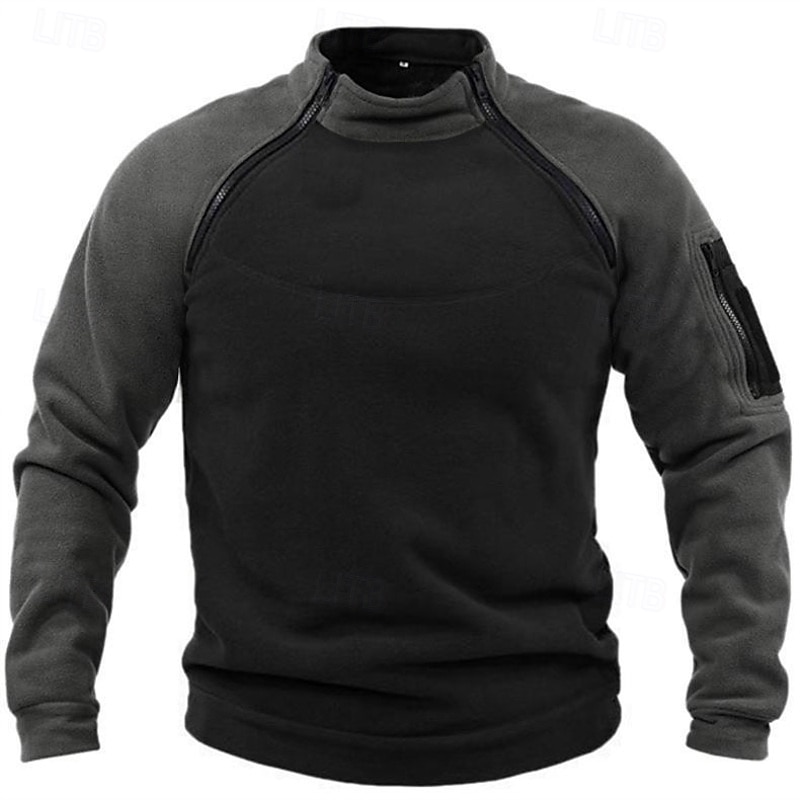 Hombre Sudadera Sudadera con cremallera Sudadera de polar Sudadera táctica con capucha Táctico Verde Ejército Marrón Caqui Gris Oscuro Cuello Mao Plano Cremallera Bloque de Color Deporte Casual Diario 2025 - $27.99 –P3