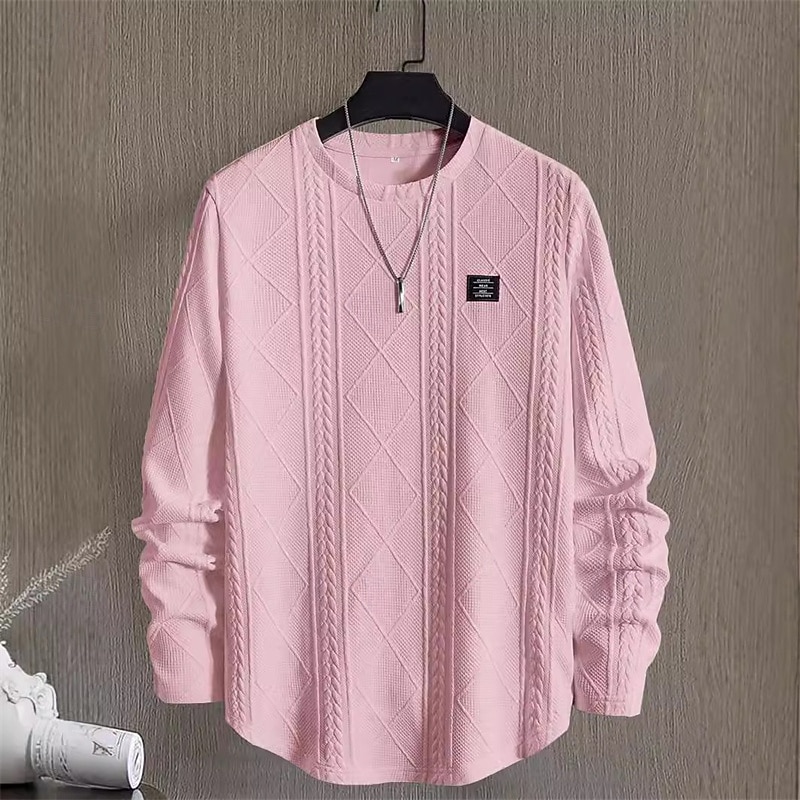 Herr Tröja Vit Rund hals Slät Jacquard Dagligen Sport & Utomhus Helgdag Polyester Streetwear Grundläggande Ledigt Vår Höst Kläder Pull Tröjor Långärmad 2026 - $28.99 –P8
