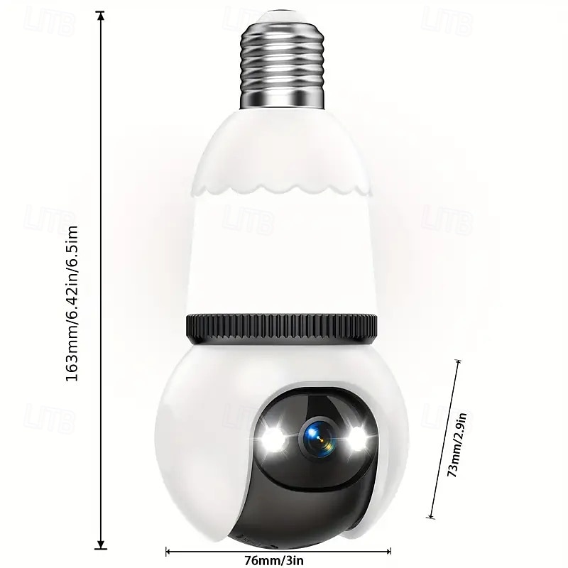 4-megapixel Bulb-style Surveillance Camera  Wifi 2k Surveillance Camera Wireless Outdoor/Indoor Full-color Day/Night Type Easy To Install Motion Detection Full-color Night Vision 2026 - $31.99 –P8