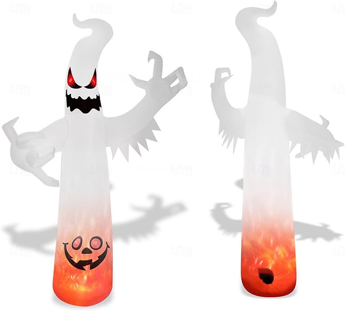 1 lampada gonfiabile da 2,4 m/8 piedi con striscia luminosa bianca a forma di fiamma per Halloween, modello ad aria, per interni ed esterni, cortile, giardino, prato, atmosfera di festa, spina del 2025 a $47.99 –P11