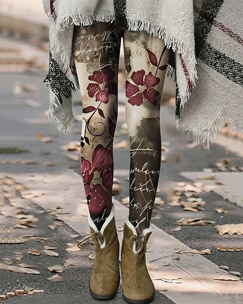 Per donna Pantaloni Leggings Leggings comodi Streetwear Casual Lunghezza intera Vita Alta Floreale Elastico in vita Stampato Traspirabilità Confortevole Elasticizzato Vacanza Streetwear Abbigliamento del 2026 a $20.99 –P3