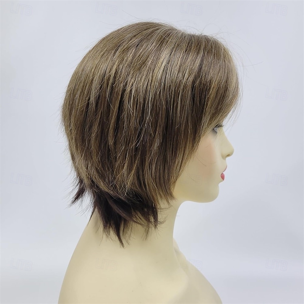 Peruca bob curta de 10 polegadas, estilo natural, marrom, lisa, para festa diária, para mulheres de 2026 por $23.99 –P6