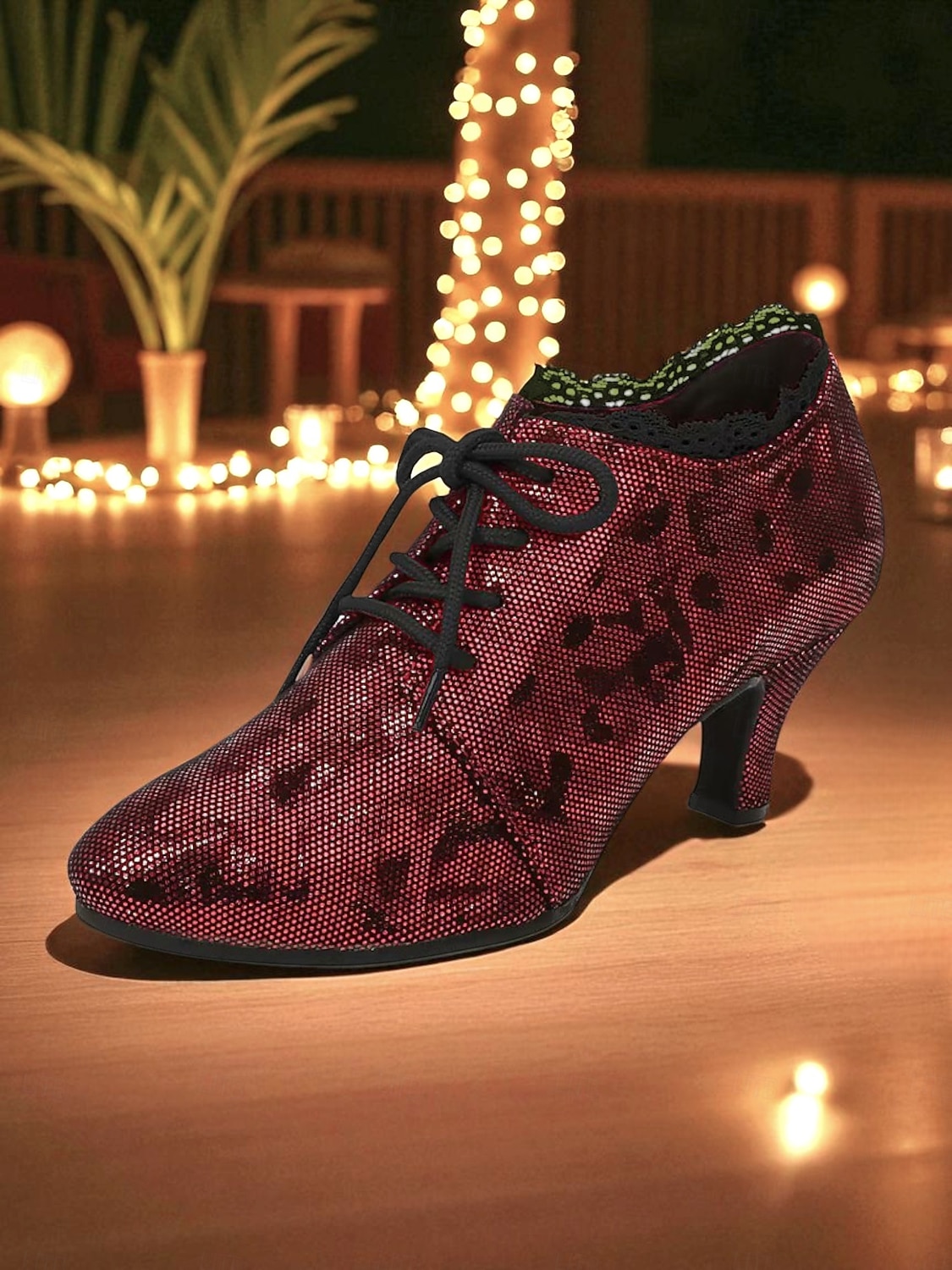 Women's Red Sequin Lace-Up Kitten Heel Dance Shoes, Vintage Gatsby Ballroom  Performance Footwear for Ladies 2026 - GBP 54