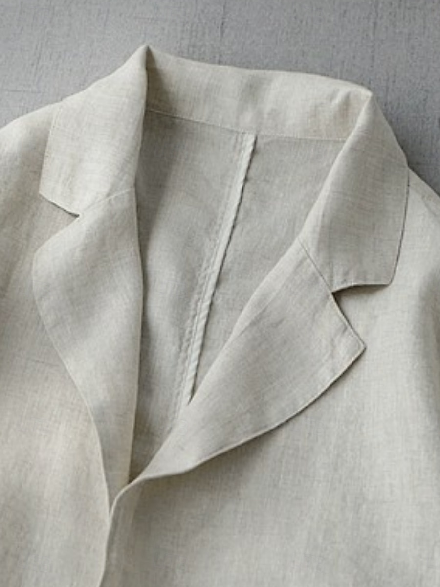 Damen Blazer Bequem Atmungsaktiv Tasche Knöpfe Mode Täglich Einfach Outdoor Lässig Täglich Einreihig Regulär Revers Normale Passform Langarm Oberbekleidung Marineblau Beige Frühling Herbst 2025 - $24.99 –P3