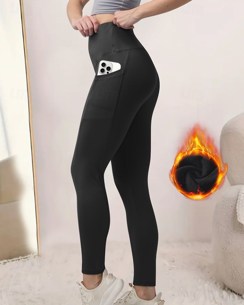 Naisten fleecevuoratut leggingsit Housut Leggingsit Katutyyli Vapaa-aika Täyspitkä Luonnollinen Tavallinen Joustava vyötärö Pehmeä Loma Päivittäin Bile purppura Tumma harmaa Musta Tumma 2025 - $20.99 –P9