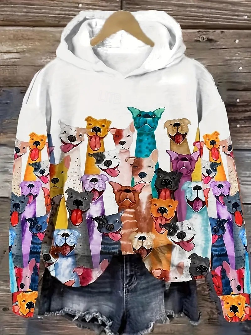 Sweat à capuche pour femmes Pullover Sweatshirt Oversized à manches longues Casual Graphique Floral Chaud Actif Hauts à capuche Règuliers Street Dailywear Imprimé Blanc Printemps Automne Hiver de 2026 ? $28.99 –P1