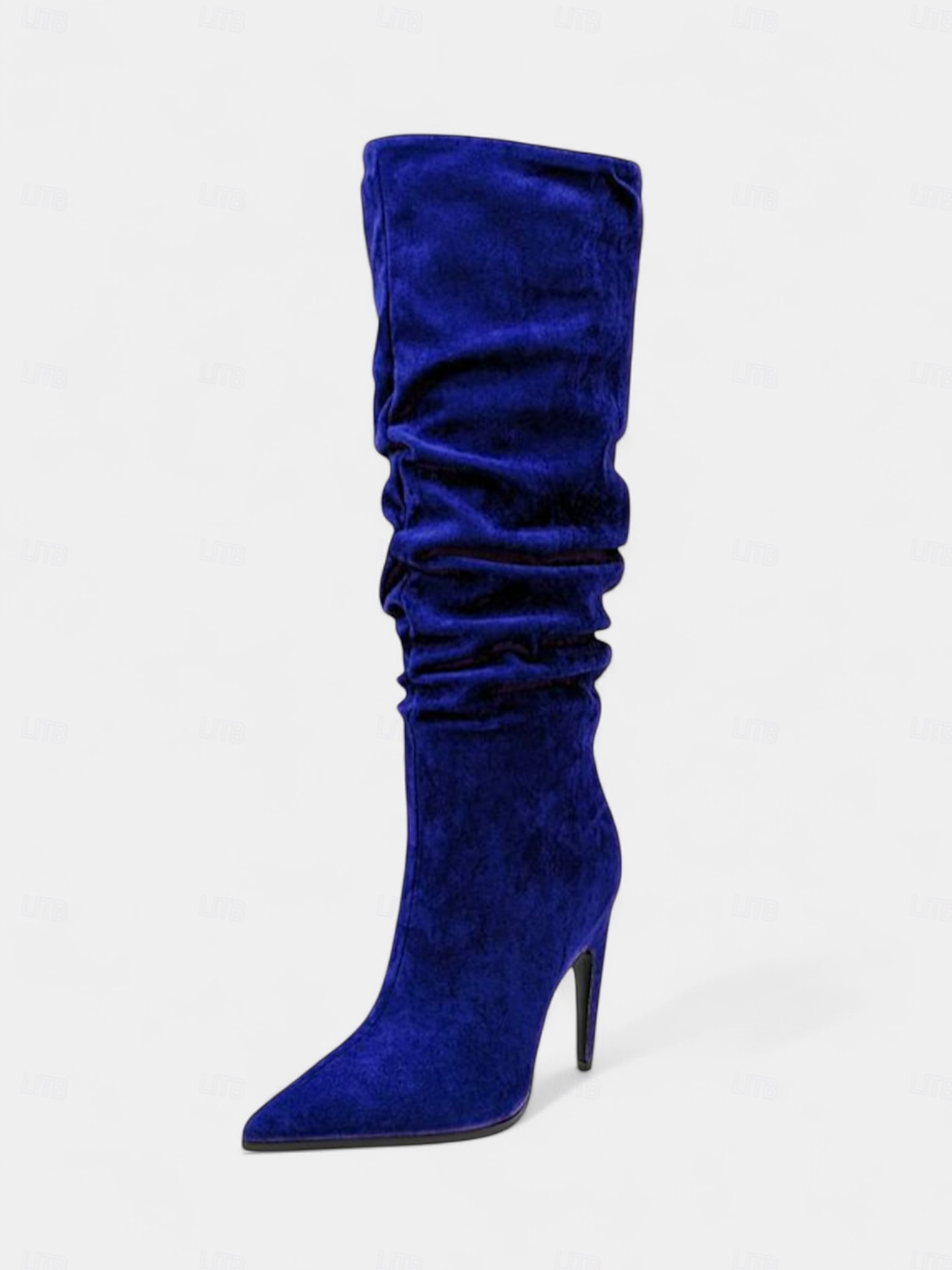 naisten vihreät samettiset polvipituiset saappaat - teräväkärkiset stilettokorkokengät juhliin ja illanviettoon &loma glam-lookit 2026 - $89.99 –P5