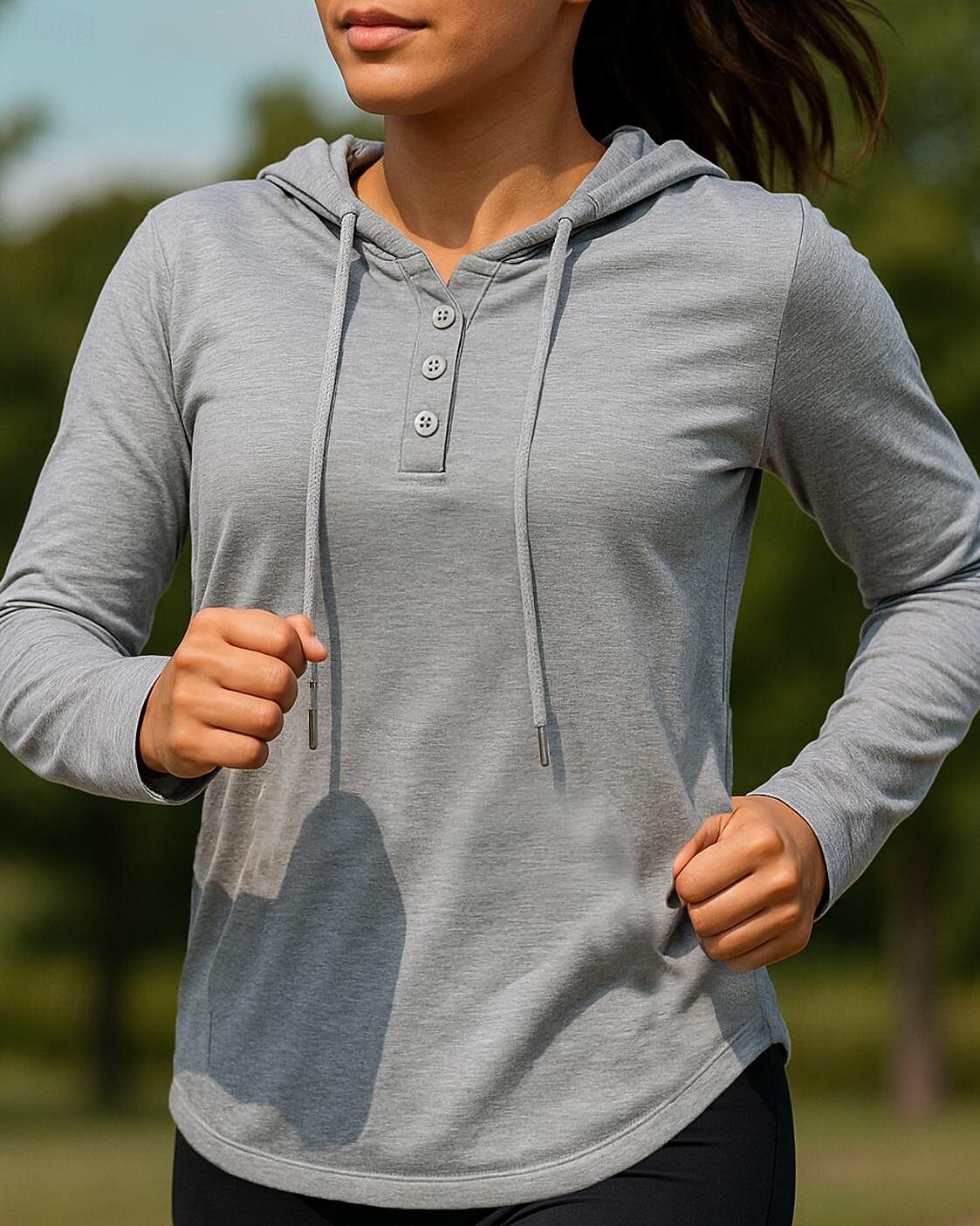 Women's Running Shirt Tennis Shirt Buttons Long Sleeve Tee Tshirt Solid Colored Quick Dry Lightweight Breathable Tennis Golf Running Sportswear Activewear Black White Gray 2025 - $25.99 –P1