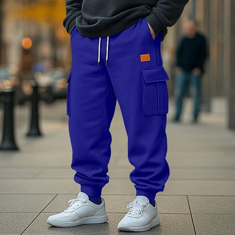 Ανδρικά Αθλητικές Φόρμες Παντελόνι Fleece Τζόγκκερ Παντελόνια Φορτ παντελόνι Cargo Κορδόνι Ελαστική μέση Πολλαπλή τσέπη Σκέτο Ύγρανση Αναπνέει Πλήρες μήκος ΕΞΩΤΕΡΙΚΟΥ ΧΩΡΟΥ Causal Καθημερινά 2025 - $22.99 –P7