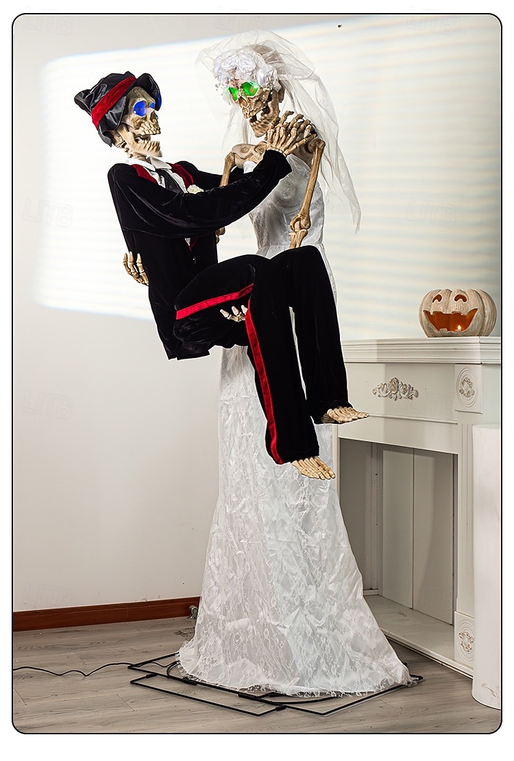 mexikanischer Tag der Toten, großes elektrisches Deko-Objekt, Halloween, Vergnügungspark, Spukhaus, bewegungsaktivierte Skelettbraut, Deko-Requisite 2025 - $883.39 –P4