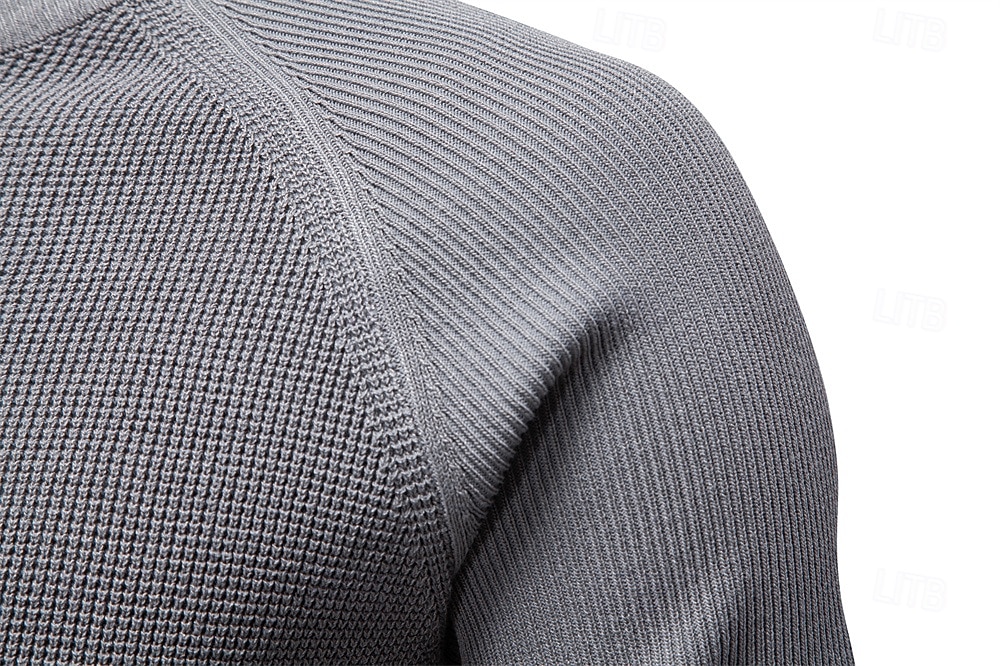 Herre Pullover genser Vaffelstruktur Strikke Crewneck عادي Crew-hals Årgang Kul Skole Feriereise Klær Raglan Ermer Vår Høst Mørk Marineblå Kakifarget S M L 2026 - $35.99 –P20