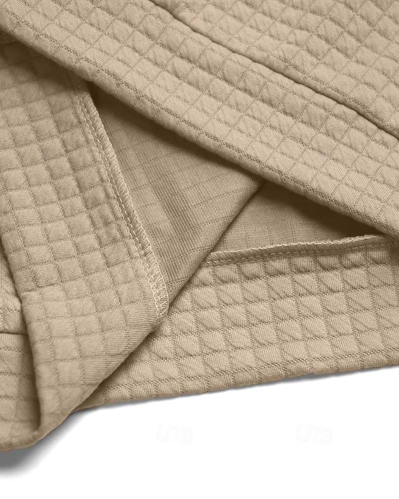 Per uomo Giacca a nido d'ape Giacca Camicia Giacca Casual Vacanza Quotidiano Traspirante Jacquard Tasca Primavera Autunno Semplice Moda Classico Bavero Regolare Nero Bianco Cachi Verde militare del 2025 a $22.99 –P6