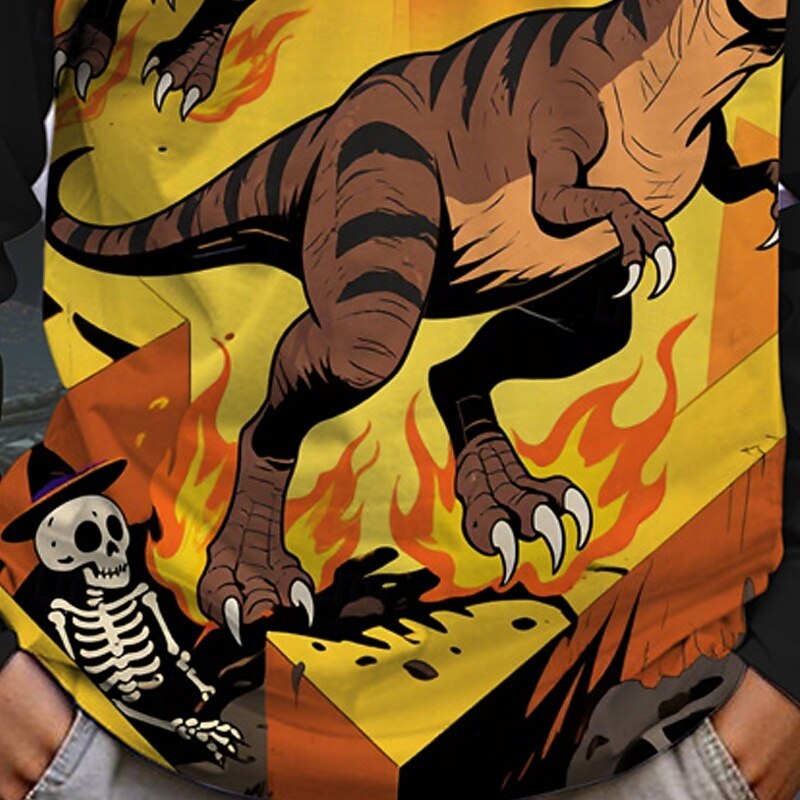 Halloween Pojkar 3D Tecknat Pumpa Dinosaurie T-shirt Långärmad Vår Höst Mode Grundläggande Barn 4-12 år Rund hals Utomhus Ledigt Dagligen Normal 2025 - $13.99 –P6