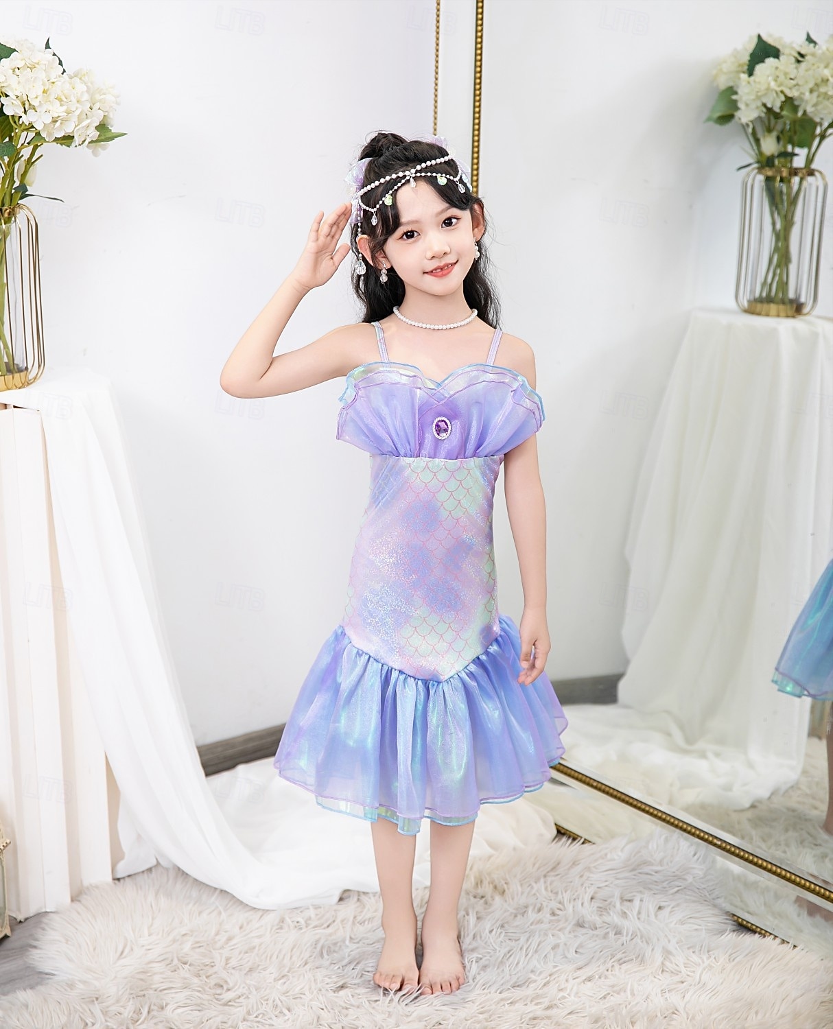 Book Week 2026 The Little Mermaid Little Mermaid Mermaid Tail Aqua Princess Dress  Halloween Dress Cosplay Costume Theme Party Costume Cosplay Movie Cosplay for Girls' Kid's Carnival Masquerade 2026 - $37.99 –P9