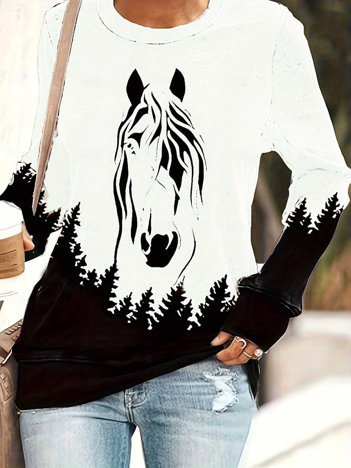 Per donna Felpa Pullover Grafico Animale Casual Manica Lunga Girocollo Top Regolari Streetwear Casuale Ferie Stampato Bianco Rosa Blu Marrone Verde Primavera Autunno Inverno del 2025 a $26.99 –P8
