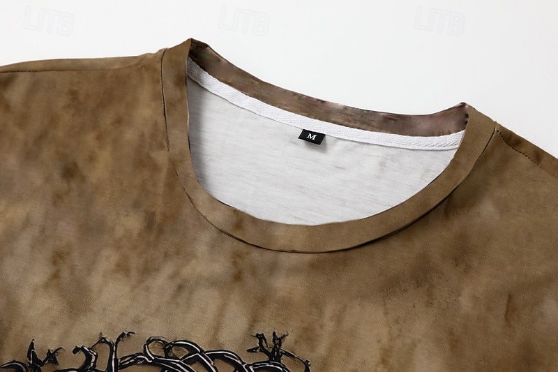 Herren T-Shirt Kurzarmshirt Kurzarm Rundhalsausschnitt Sommer Herbst Grafik Baum des Lebens Yggdrasil Mode Designer Retro Vintage Druck Urlaub Straße Ausgehen Dunkel Braun Schwarz Braun Top T-Shirt 2026 - $14.49 –P3