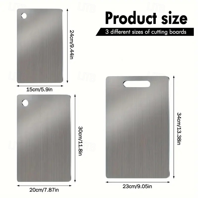 Premium Titanium Alloy Cutting Boards Double-Sided Food-Grade Titanium Cutting Boards for Kitchen Dishwasher Safe Camping Charcuterie Cutting Board Mat for Fruit, Meat & Outdoor BBQ Party 2025 - $9.99 –P14