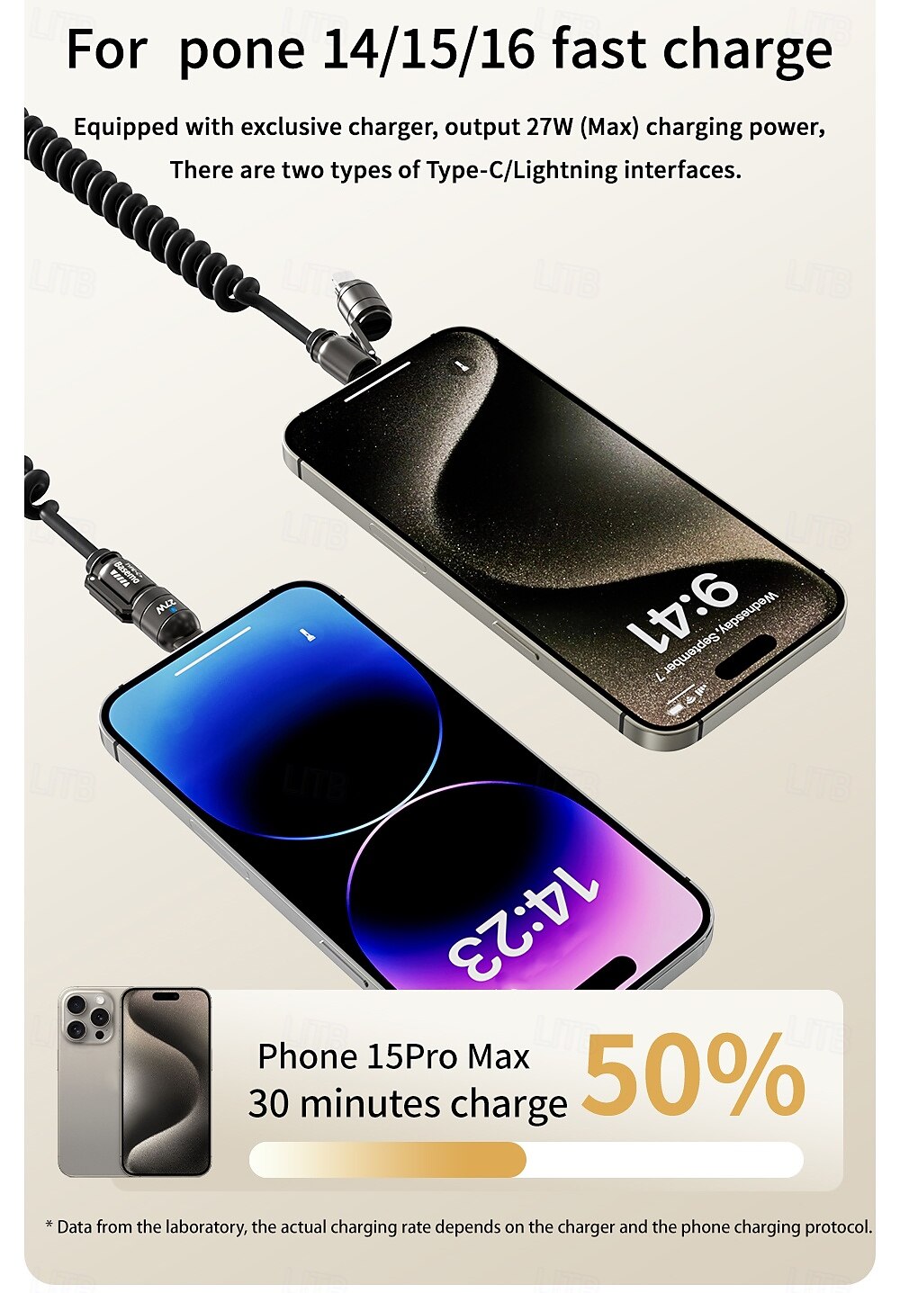 Cabo de carregamento super rápido com tela de 240 W, cabo de dados com mola para iPhone, Huawei, Xiaomi, Samsung, cabo de carregamento 4 em 1 tipo C para tipo C de 2025 por $14.99 –P7