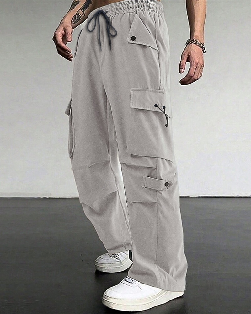 Per uomo Pantaloni Cargo Pantaloni Coulisse Elastico in vita Multi-tasche Semplice Indossabile All'aperto Quotidiano Campeggio & Escursionismo Moda Classico Nero Verde militare del 2025 a $25.99 –P4