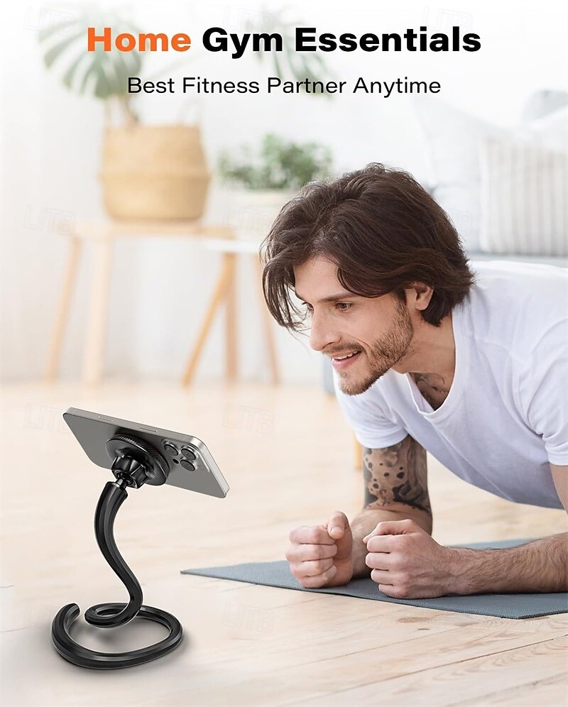 2 Pack Flexible Gooseneck Phone Holder For Iphone Magsafe Long-arm Magnetic Phone Holder For Treadmills In Gyms Portable Gym Accessories 2026 - $15.99 –P1